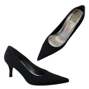 Vtg Stuart Weitzman 6 W Pointed Toe Fabric Pumps